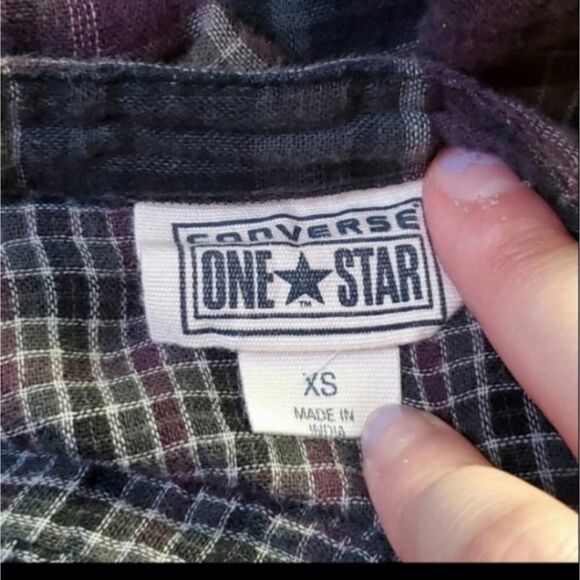 Converse one star plaid button down Xs - Picture 5 of 7